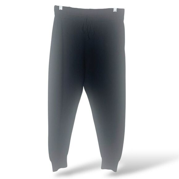 ZARA Large Black Heavy Knit Pull On High Waist Joggers Pockets Stretch Comfy - Picture 1 of 10